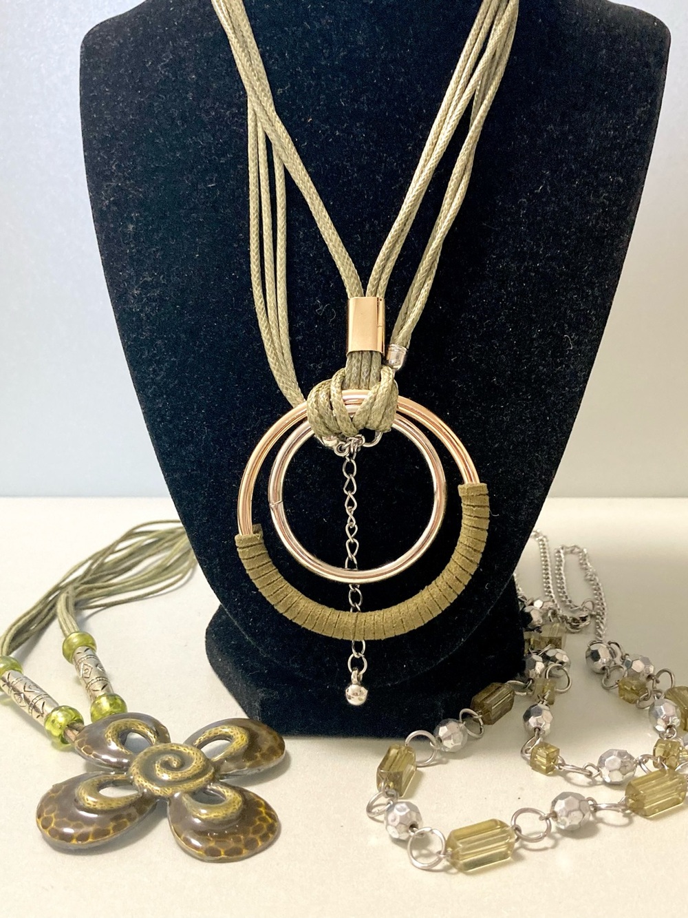 Mixed lot jewelry earthy tone Necklace bracelet earring 22pc bundle - Picture 4 of 8
